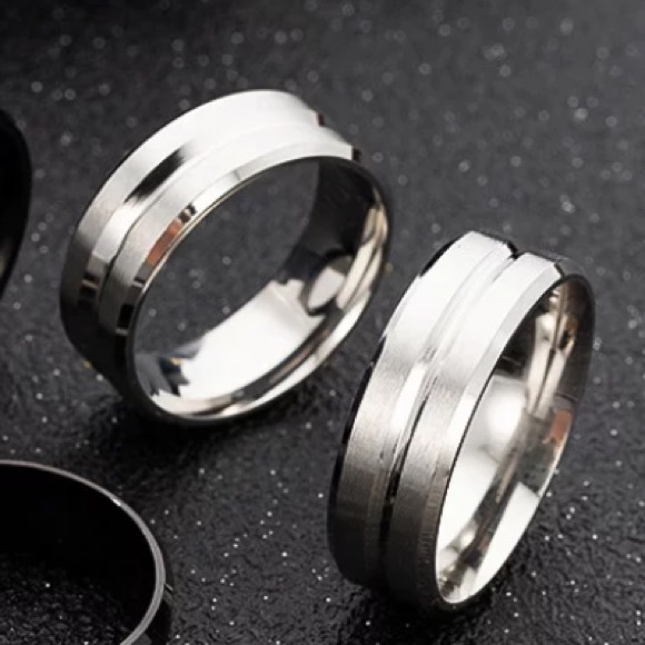 New Charm Matte Polished Stainless Steel Ring - Picture 3 of 3